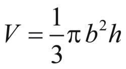 V=pi/3 b&sup2;h